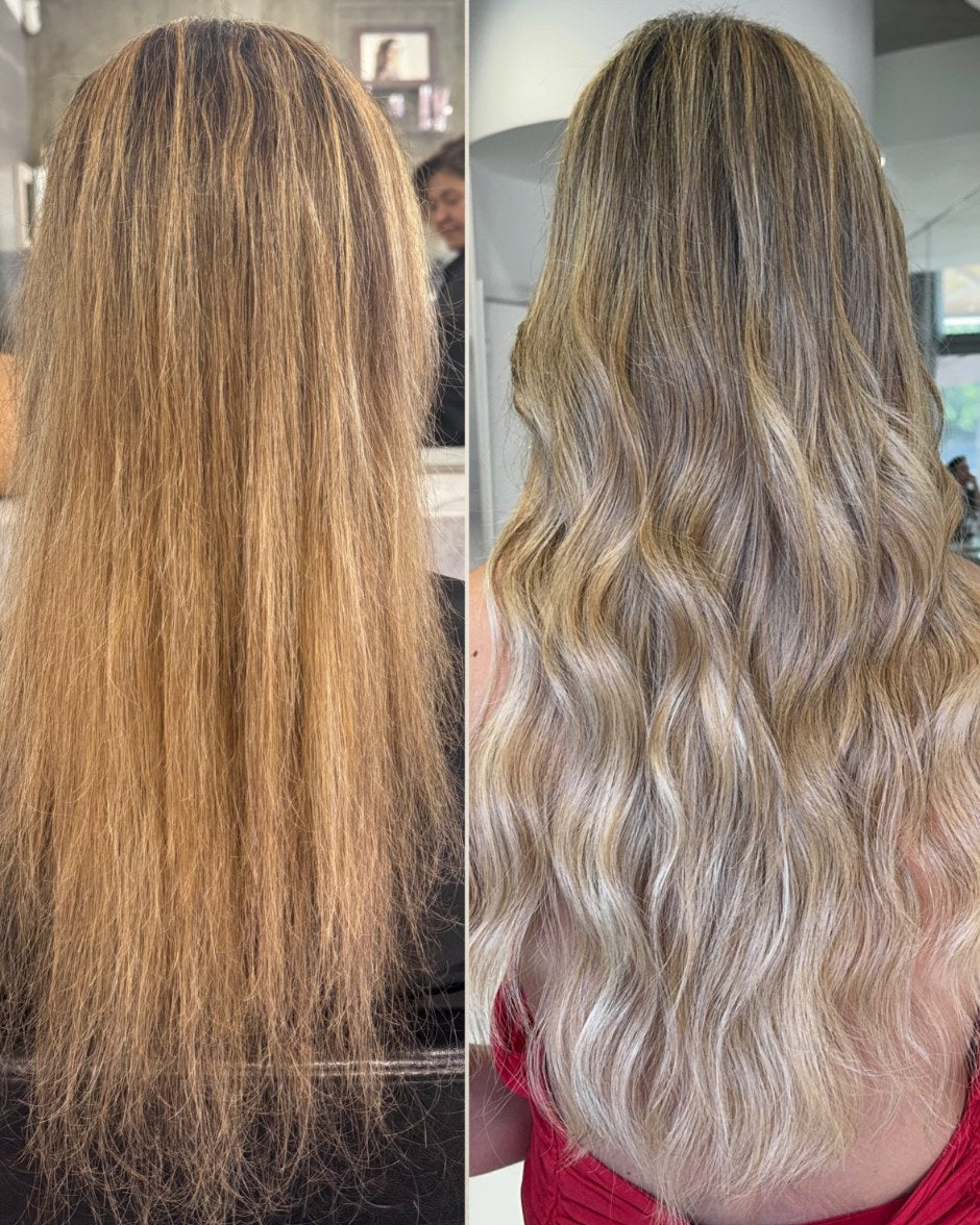 Antes e depois de extensões